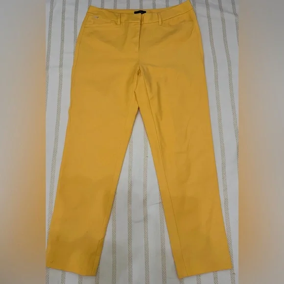 White House Black Market Slim Ankle Pants Yellow Size 4 Stretch - Picture 2 of 9